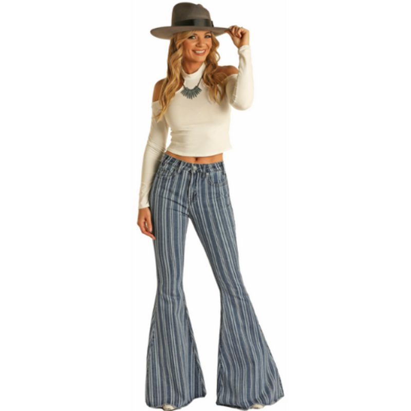 Rock & Roll Striped Bell Bottom Jeans